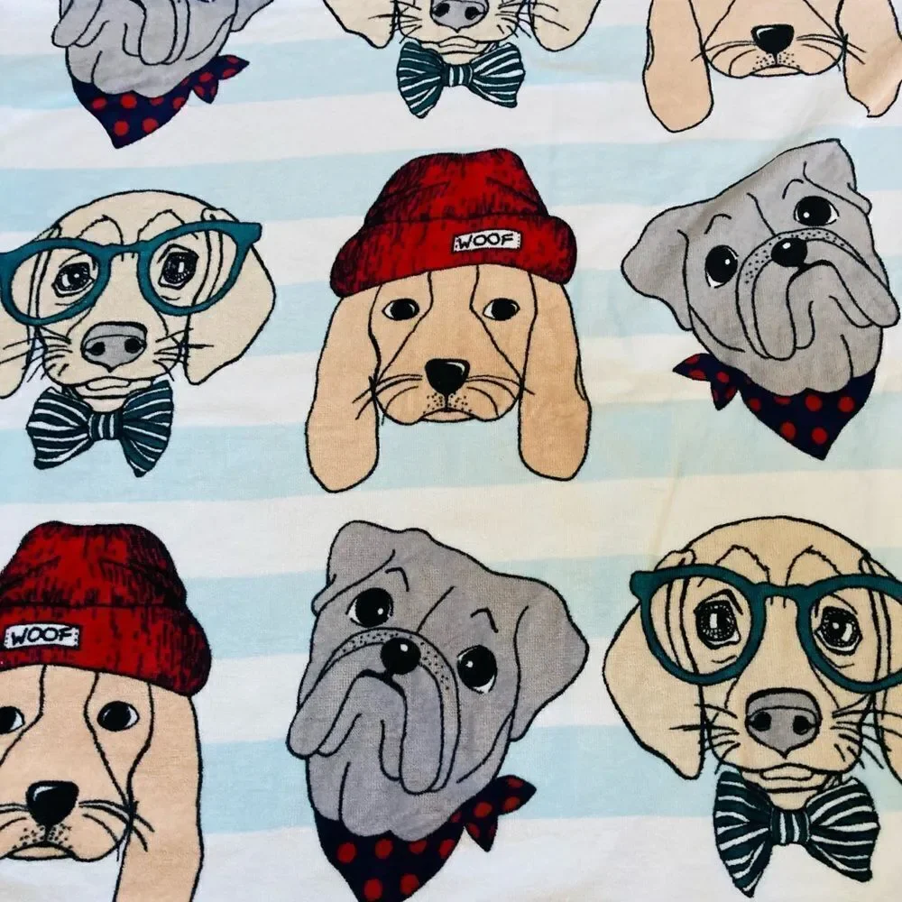 Preppy Dogs 3-pc Dog Print Bath Towels Set